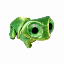 Conjunto de 3 peças de figuras de sapo de olhos grandes impressas em 3D