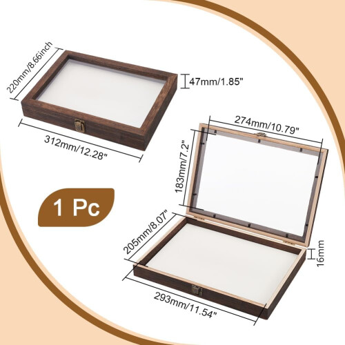 Ξύλινη θήκη βιτρίνας Shadow Box 12,2x8,6x1,8in για δείγματα, φωτογραφίες, εισιτήρια – 1