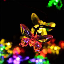 Solar Butterfly String Lights, 8 Modes, Waterproof LED Fairy Lights for Home, Party, Wedding, Patio, Garden, Porch, Balcony