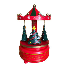 Ornement de Noël en forme de boîte à musique carrousel 7,2 x 4,3 pouces