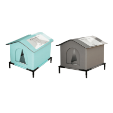Outdoor Cat House Waterproof Insulated with Raised Floor 1