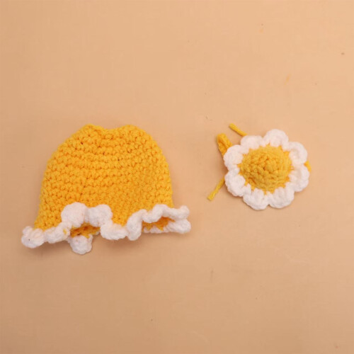 Σετ ρούχων Sunflower Desk Goose – Φόρεμα & καπέλο από τσόχα, 15εκ.