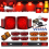 Kit de luzes submersíveis para reboque, 12V, LED quadrado de 14 polegadas, vermelho. 1
