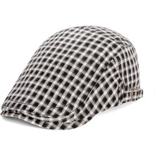 Adjustable Plaid Newsboy Flat Cap - Ivy Gatsby Cabbie Driving & Golf Hat, Beret Style for Men Women
