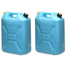Draagbare plastic waterkan in militaire stijl, geschikt voor voedselopslag, 5 gallon (ca. 19 liter), met omkeerbare tuit voor kamperen en noodopslag,