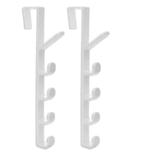 Crochet de porte Ă 5 niveaux, organisateur, support pour sac Ă dos et sac Ă main, lot de 2 (blanc)