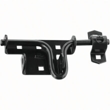 National Hardware N165506 Skydelås til dør, stålbelagt med WeatherGuard-beskyttelse, sort