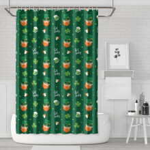 Zasłona prysznicowa z napisem „Dzień Świętego Patryka” i „Get Lucky”, wodoodporna, zmywalna, 180 cm x 180 cm, zestaw dekoracji