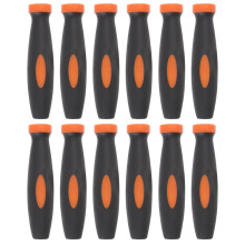 Black Rubber File Handles with Ergonomic Non- Grip for Wood and Metal Files, 12 Pieces Set