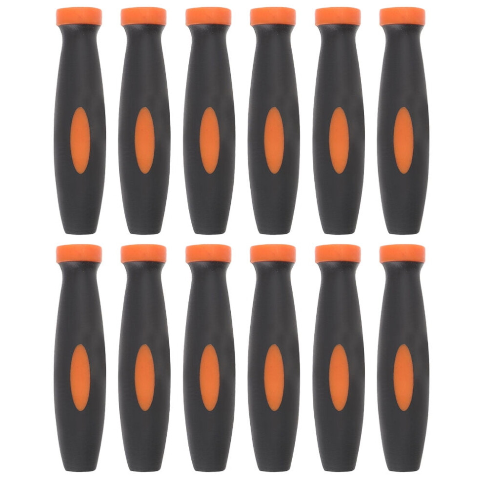 Black Rubber File Handles With Ergonomic Non- Grip For Wood And Metal Files, 12 Pieces Set 9181073323300
