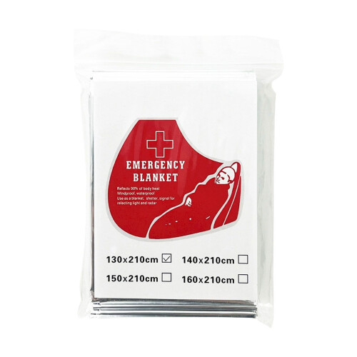 Ελαφριά κουβέρτα έκτακτης ανάγκης Mylar 130x210cm – Ανακλαστική θερμική κουβέρτα 1