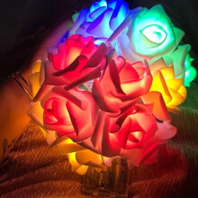 1 guirlande lumineuse de roses artificielles (20 LED) à piles, idéale pour décorer un mariage, Noël ou la Saint-Valentin.