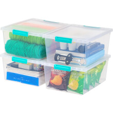 Bacs de rangement en plastique de 12 pintes (11 L), lot de 4