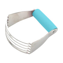 Professional Stainless Steel Dough Blender - 6-Blade Heavy Duty Pastry Cutter for Baking, Pie Crust, Butter Mixing, Kitchen Gadget