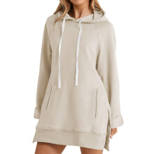 Warmes Oversize-Hoodie-Kleid, weicher und bequemer Pullover, langärmelig, lässiges Streetwear-Top für jeden Tag und gemütliche Loungewear.