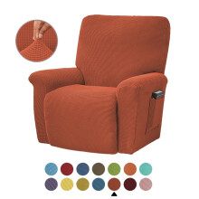 Ensemble de 4 housses de fauteuil inclinable en polaire unie, lavables et élastiques, en polyester épais, compatibles avec la plupart des fauteuils