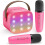 Mini karaoke machine with 2 wireless mics purple 1