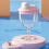 Copo infantil rosa resistente de 150ml com base alta, ideal para sucos e leite. Conjunto com 2 peças. 6