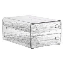 Boîte de rangement empilable pour œufs au réfrigérateur, grand plateau transparent de rangement pour œufs, compatible avec les tiroirs de