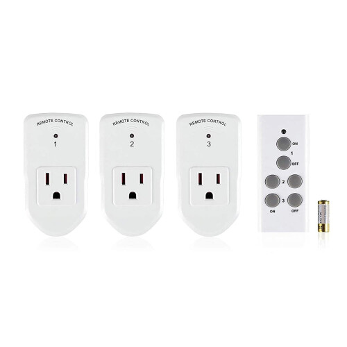 Interrupteur de prise télécommandé sans fil 1200W 10A 3Rx-1Tx