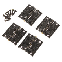 Charnières de meuble en bronze antique 26 x 23 mm, lot de 4