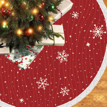Jupe de sapin de Noël 35 pouces, motif flocons de neige