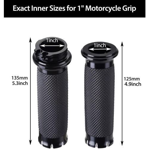 Motorcycle Handlebar Grips 1 inch Soft Throttle Compatible 2