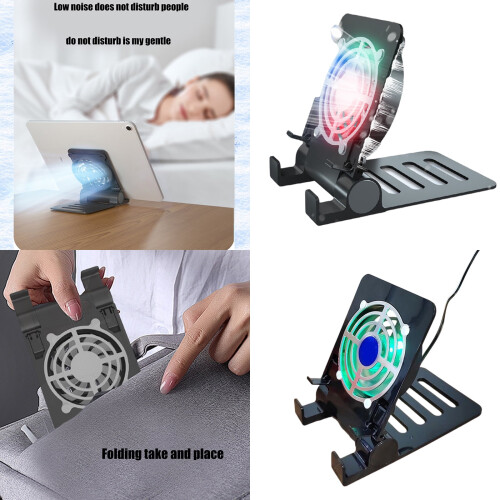 Multiangle Adjustable Phone Stand With Cooling Fan, USB Operated Tablet Coolers For Mobile Devices Quick Cooling Support 1