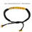 Pulsera de cordón tejido negro con dije de mahjong, 2