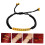 Pulsera de cordón tejido negro con dije de mahjong, 4