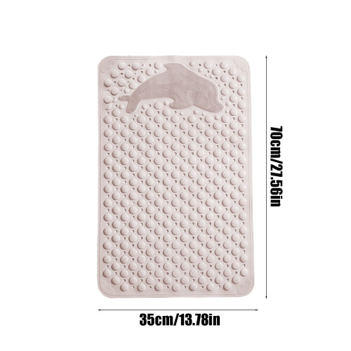 Tapis de bain antidérapant à ventouses, couleur kaki 2