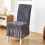 Multicolor Jacquard Dining Chair Cover Thick Elastic Skirt 2