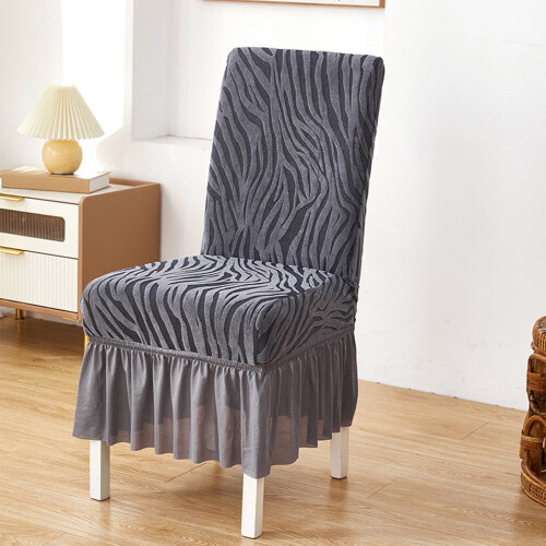 Multicolor Jacquard Dining Chair Cover Thick Elastic Skirt 1