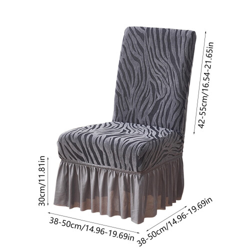 Multicolor Jacquard Dining Chair Cover Thick Elastic Skirt 2