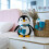 Pinguin-Plüschtier mit Schal, 23 cm, blau 3