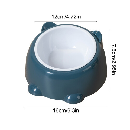 Erhöhter Katzenfutternapf, 250 ml, blauer Kunststoff 2