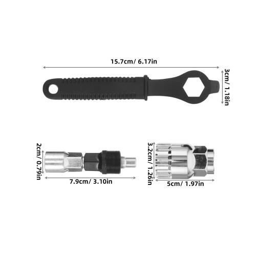 Chiave per movimento centrale bicicletta, nera, 1 set 1