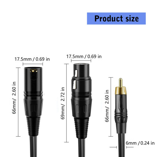 Hudební kabel samec-XLR3-pin pro studiové nahrávání 2