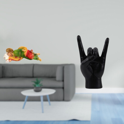 Sovende Josef og Rock håndgest harpiksskulpturer 1