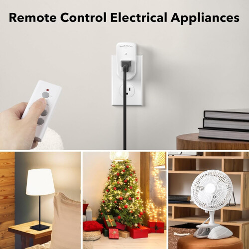 Interrupteur de prise télécommandé sans fil 1200W 10A 3Rx-1Tx 1