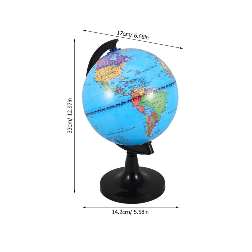 Rotating Plastic World Globe with Stand for Desktop Office and Classroom Decor 1