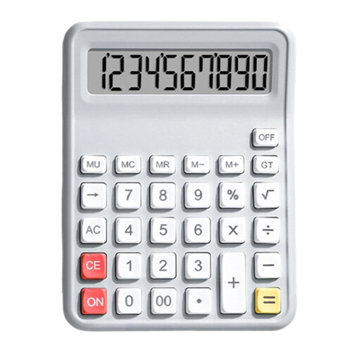Basic Office Desk Calculator with Large Display & Big Buttons, Mute Function, Compatible with Home/School/Office – Gray 1