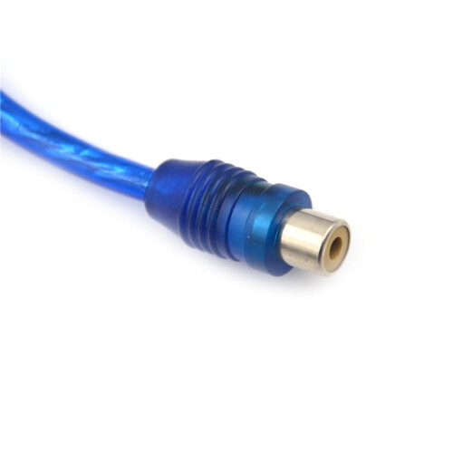 1RCA θηλυκό σε 2 αρσενικό διαχωριστή στερεοφωνικού ήχου Y προσαρμογέα καλωδίου 1