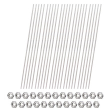 25 Stuks Draadstangen met 50 Stuks Moeren, M4 12 Inch Roestvrijstalen Draad voor Hangers, U-Bouten, Kralen Tuinpaalstangen