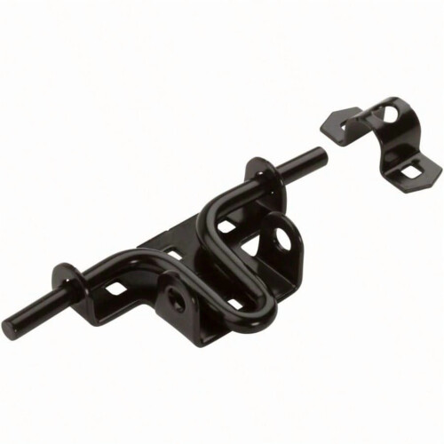 National Hardware N165506 Συρόμενη Πόρτα με Μανδάλια από Ατσάλι με Επίστρωση WeatherGuard σε Μαύρο 1