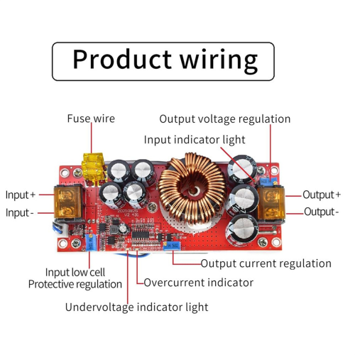 Μετατροπέας ώθησης DC-DC 1800W Ρυθμιζόμενη τάση 40A 10-60V έως 12-90V για εφαρμογές υψηλής 2