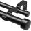 Ensemble de tringle à rideaux double réglable noire 66–120 po 5