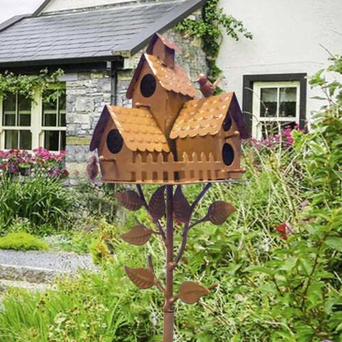 Birdhouse Pole Mount Bracket, Ceramic Nesting Eggs, Compatible with My Texas Natural Birdhouse 1
