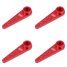 4X Alliage WPL1627R Mettre à Niveau Le Bras de Direction en Métal 25T pour WPL RC1:16 Voiture DIY Rouge