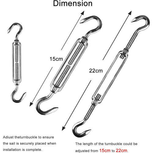 Markisenspanner-Set aus Edelstahl M6 (2 Stück) 2